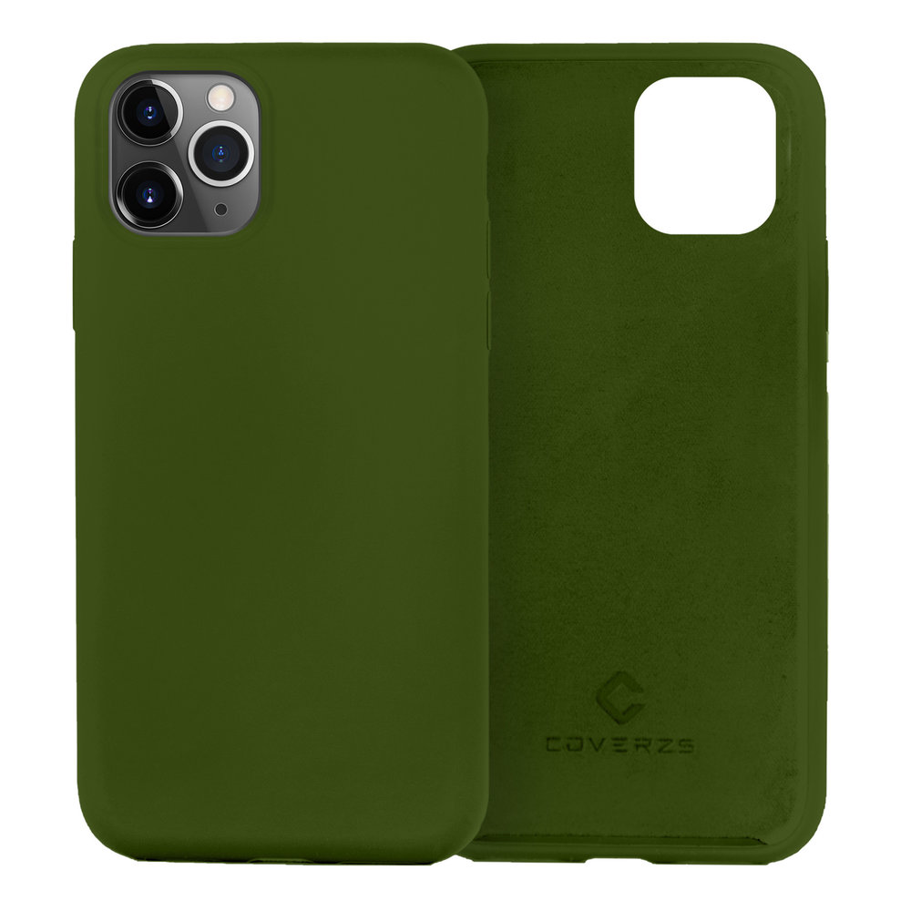 Coverzs Coverzs Coque silicone de luxe iPhone 12 Pro Max (vert armée) Coverzs Coverzs Coque silicone de luxe iPhone 12 Pro Max (vert armée)