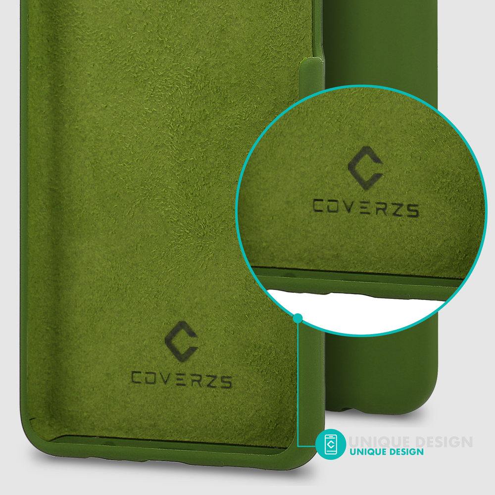 Coverzs Coverzs Coque silicone de luxe iPhone 12 Pro Max (vert armée) Coverzs Coverzs Coque silicone de luxe iPhone 12 Pro Max (vert armée)