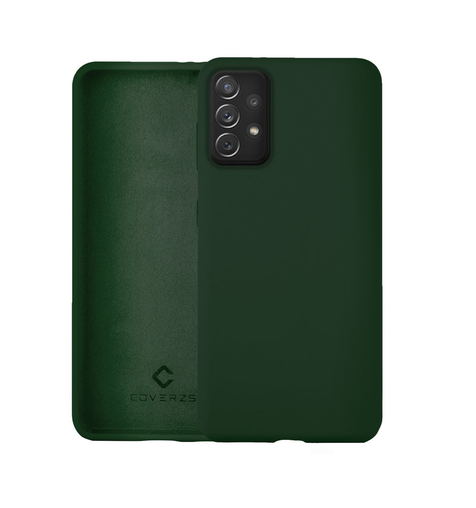 Coverzs Coverzs Coque silicone de luxe Samsung Galaxy A72 (vert foncé)