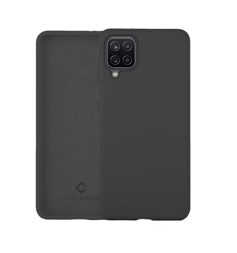Coverzs Coverzs Coque silicone de luxe Samsung Galaxy A12 (gris foncé)