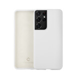 Coverzs Coque silicone de luxe Samsung Galaxy S21 Ultra (blanc)