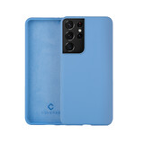 Coverzs Coque silicone de luxe Samsung Galaxy S21 Ultra (bleu clair)