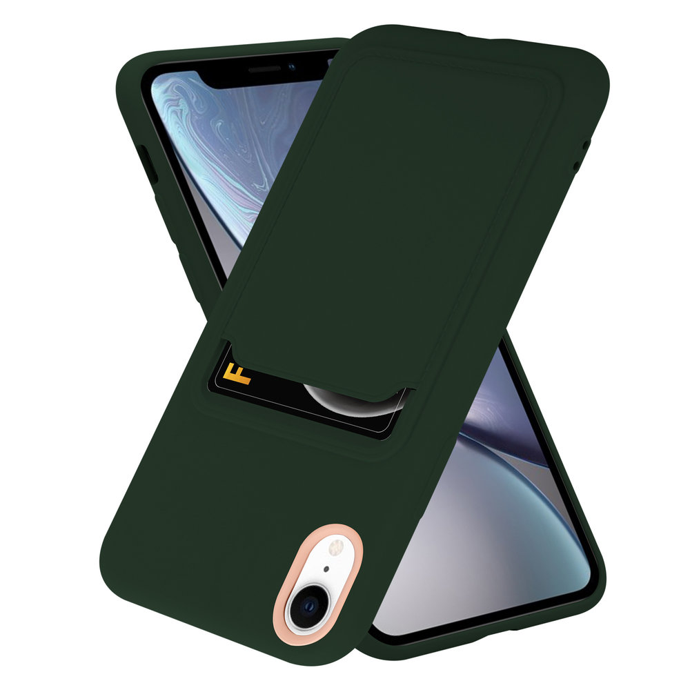 ShieldCase ShieldCase Coque silicone porte carte iPhone Xr (vert foncé)