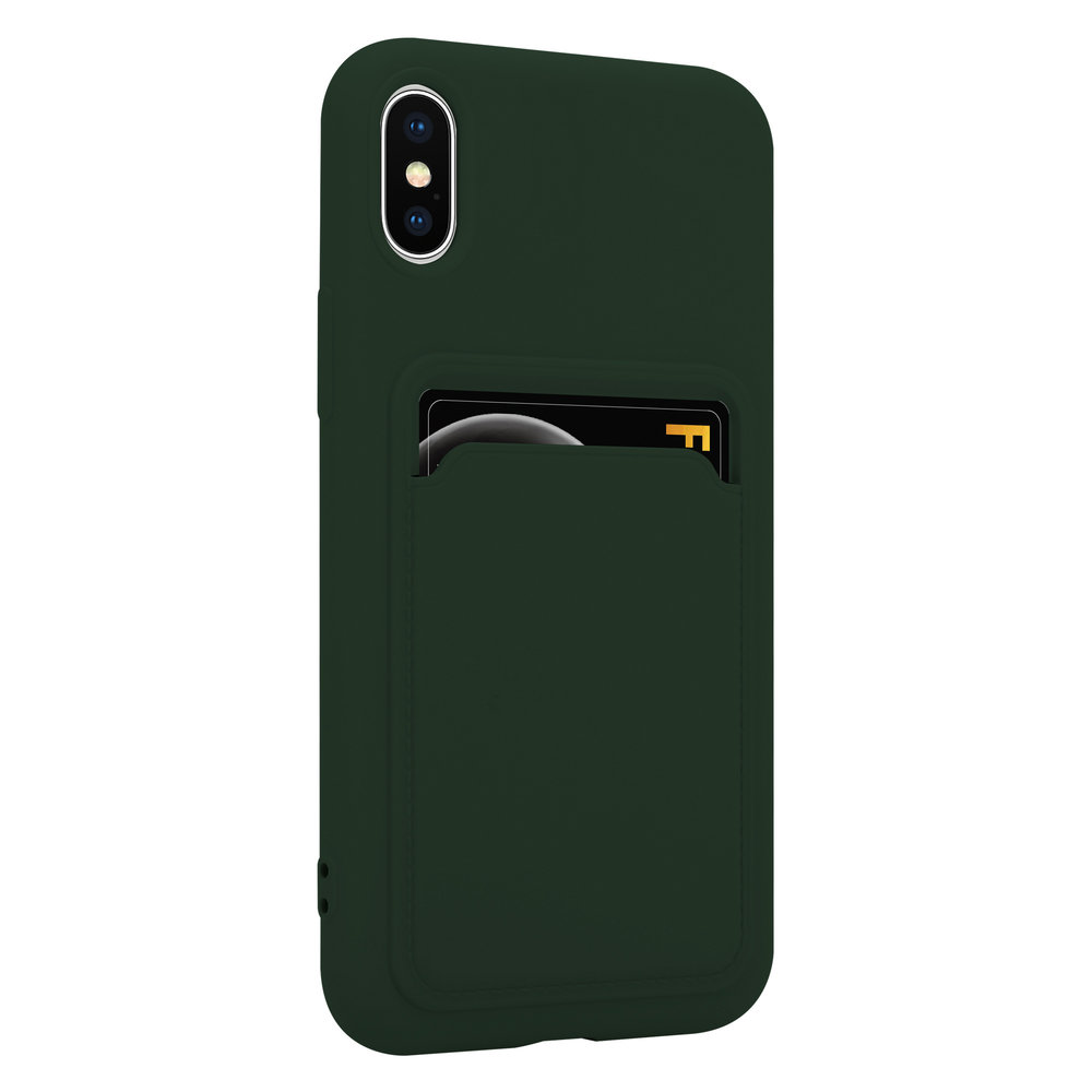 ShieldCase ShieldCase Coque silicone porte carte iPhone X / Xs (vert foncé)