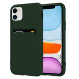 ShieldCase Coque silicone porte carte iPhone 11 (vert foncé)