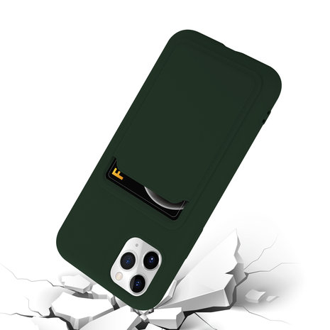 ShieldCase ShieldCase Coque silicone porte carte iPhone 11 Pro Max (vert foncé)