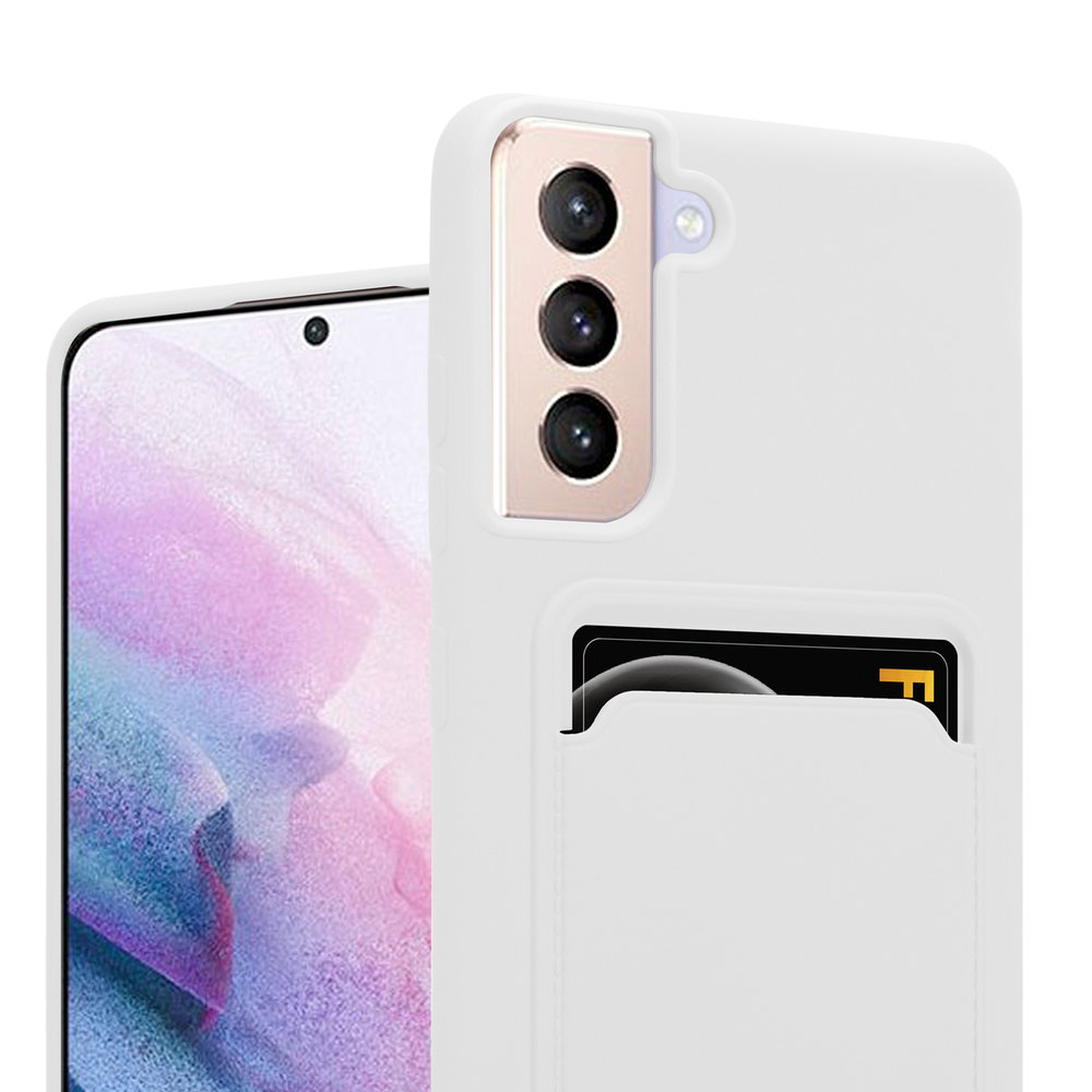 ShieldCase ShieldCase Coque silicone porte carte Samsung Galaxy S21 Plus (blanc)