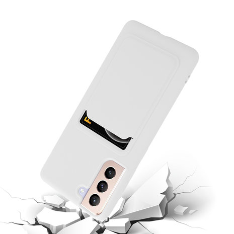 ShieldCase ShieldCase Coque silicone porte carte Samsung Galaxy S21 Plus (blanc)