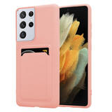 ShieldCase Coque silicone porte carte Samsung Galaxy S21 Ultra (rose)