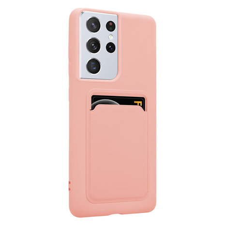 ShieldCase ShieldCase Coque silicone porte carte Samsung Galaxy S21 Ultra (rose)
