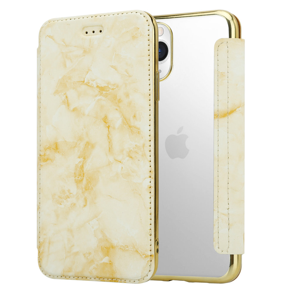 ShieldCase ShieldCase Étui portefeuille à rabat marbre iPhone 11 Pro (or) ShieldCase ShieldCase Étui portefeuille à rabat marbre iPhone 11 Pro (or)