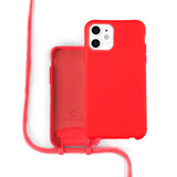 Coverzs Coque silicone avec cordon iPhone 11 (rouge)