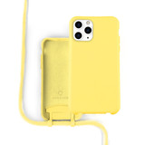 Coverzs Coque silicone avec cordon iPhone 11 Pro Max (jaune)
