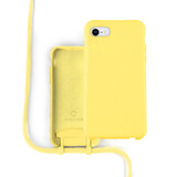 Coverzs Coque silicone avec cordon iPhone 7/8/SE 2020 (jaune)