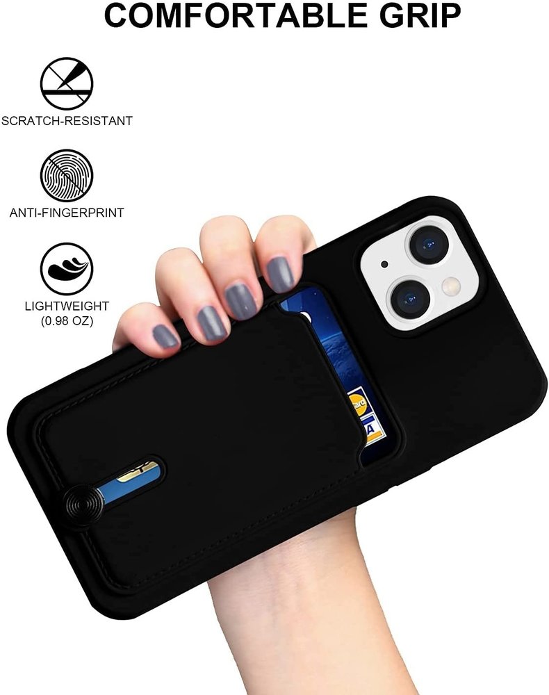 ShieldCase ShieldCase Coque silicone iPhone 13 avec fente pour carte (noir)