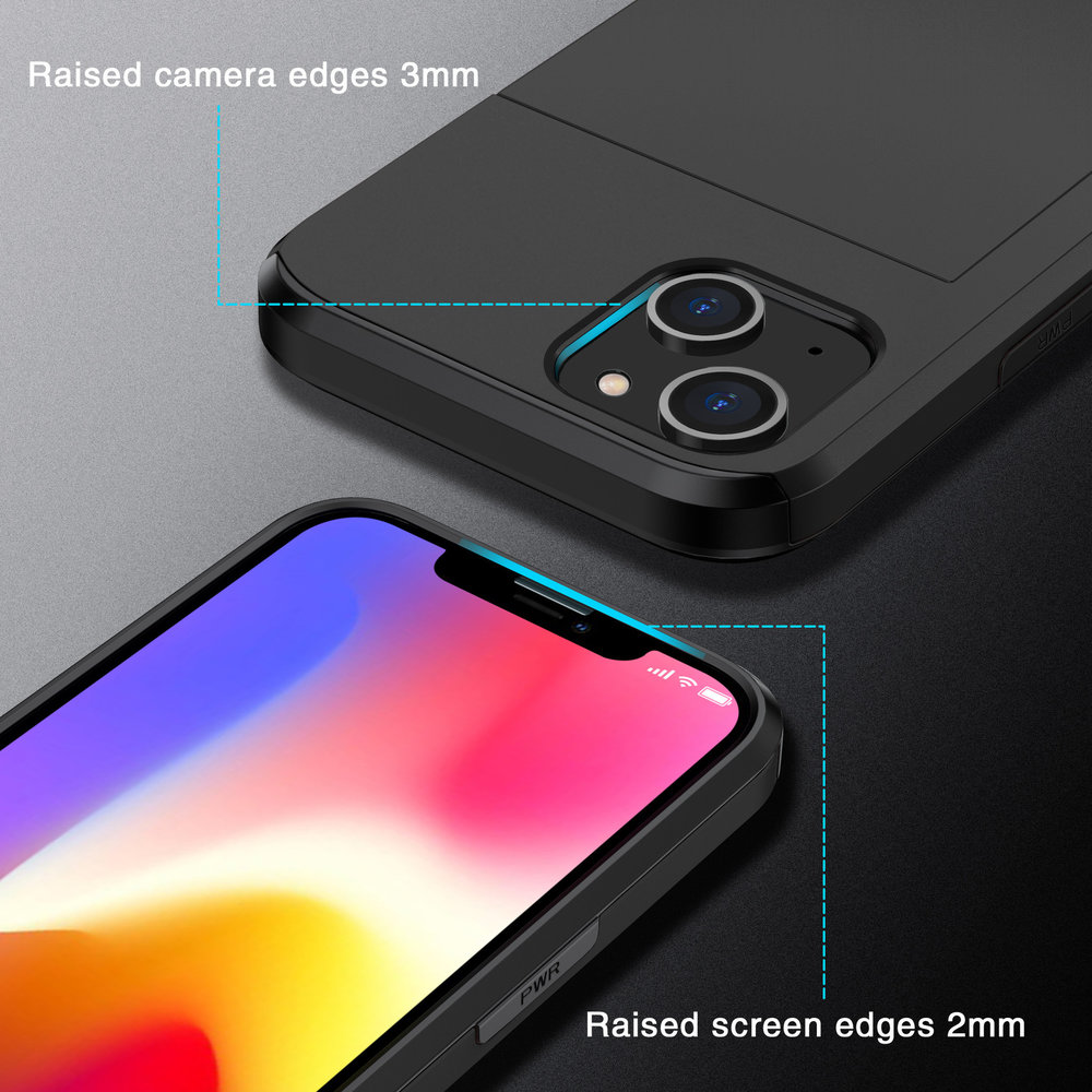 ShieldCase ShieldCase Coque cartes slide iPhone 13 Mini (noir)