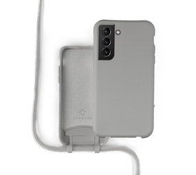 Coverzs Coque silicone avec cordon Samsung Galaxy S21 (gris)