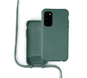 Coverzs Coque silicone avec cordon Samsung Galaxy S20 FE (vert foncé)