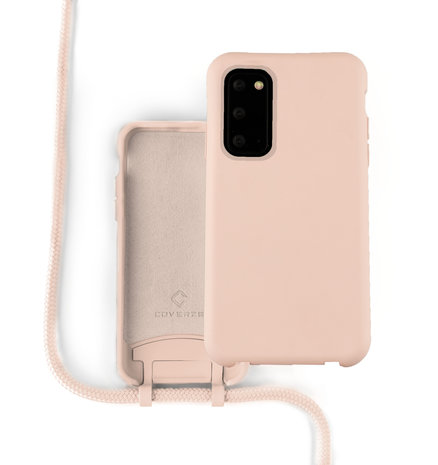 Coverzs Coverzs Coque silicone avec cordon Samsung Galaxy S20 FE (rose)