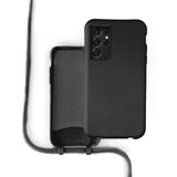 Coverzs Coque silicone avec cordon Samsung Galaxy S21 Ultra (noir)