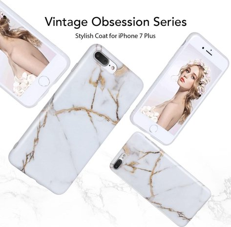 ShieldCase ShieldCase Coque iPhone 7 / 8 Plus en marbre (blanc) ShieldCase ShieldCase Coque iPhone 7 / 8 Plus en marbre (blanc)