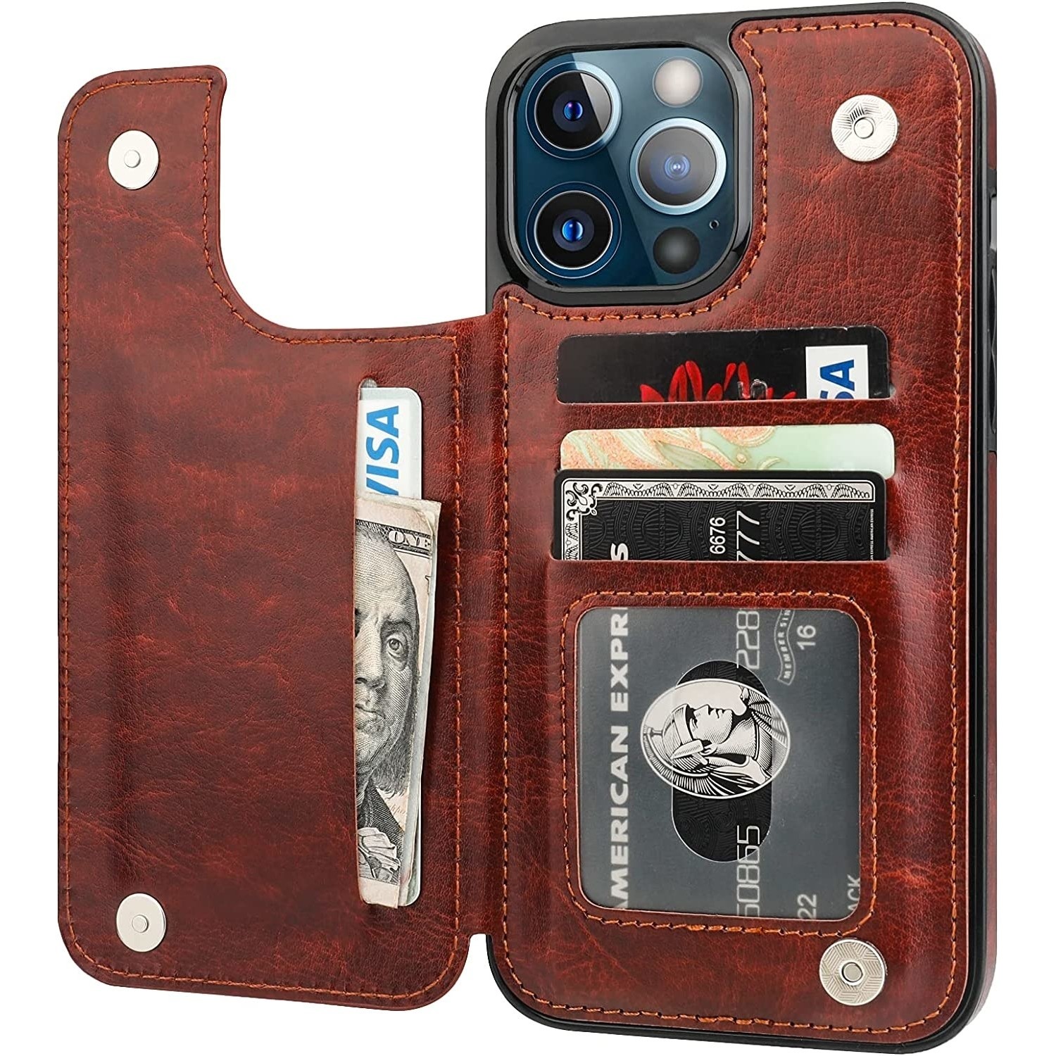 Coque Portefeuille Transparente Pour IPhone 13 Pro Max 12 11 XR XS 6 7 8 + Avec Verre Trempé - Neuf Avec Garantie 1 An