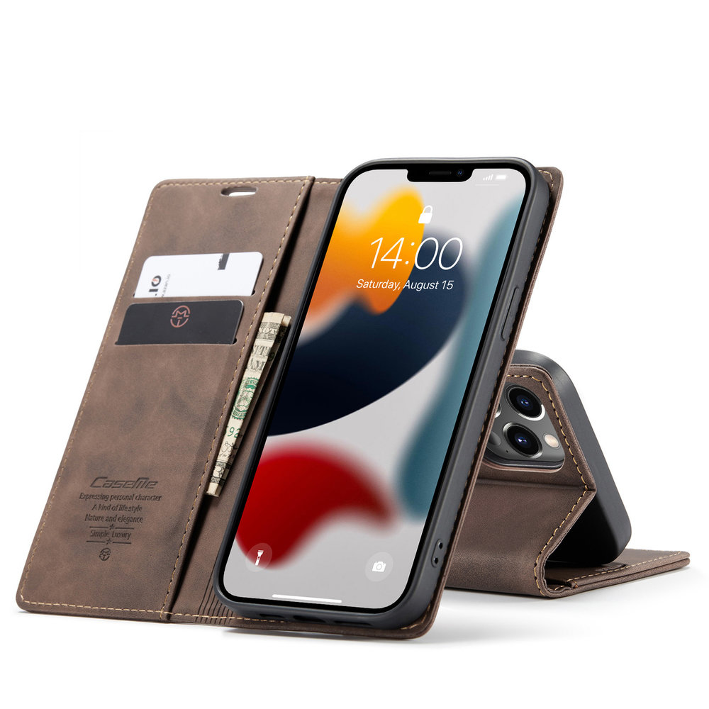 Caseme - Coque Apple iPhone 13 Pro Max Détachable 2in1 Portefeuille Etui -  Marron 614528 