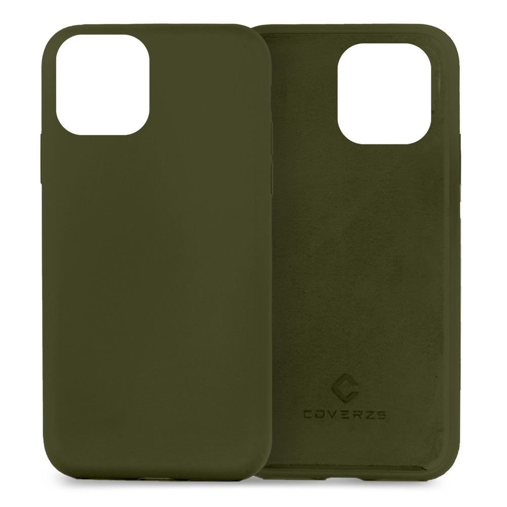 Coverzs Coverzs Coque silicone de luxe iPhone 13 Mini (vert armée)