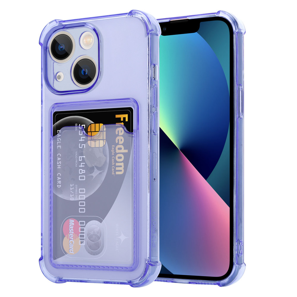 ShieldCase ShieldCase Coque antichoc porte carte iPhone 13 (violet transparent) ShieldCase ShieldCase Coque antichoc porte carte iPhone 13 (violet transparent)