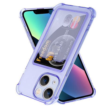ShieldCase ShieldCase Coque antichoc porte carte iPhone 13 (violet transparent) ShieldCase ShieldCase Coque antichoc porte carte iPhone 13 (violet transparent)