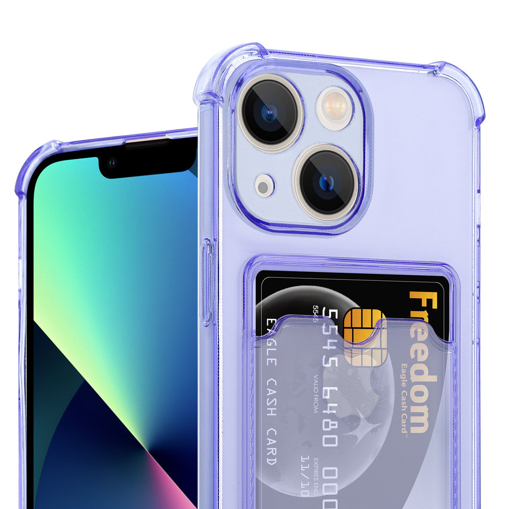 ShieldCase ShieldCase Coque antichoc porte carte iPhone 13 (violet transparent) ShieldCase ShieldCase Coque antichoc porte carte iPhone 13 (violet transparent)