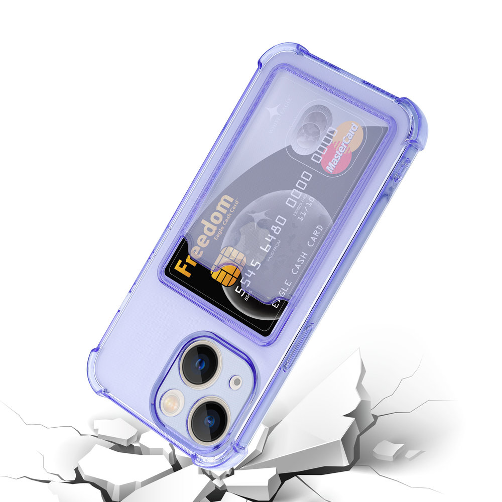ShieldCase ShieldCase Coque antichoc porte carte iPhone 13 (violet transparent) ShieldCase ShieldCase Coque antichoc porte carte iPhone 13 (violet transparent)