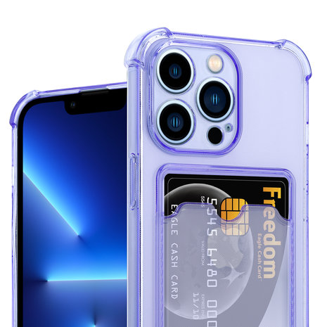 ShieldCase ShieldCase Coque antichoc porte carte iPhone 13 Pro (violet transparent)