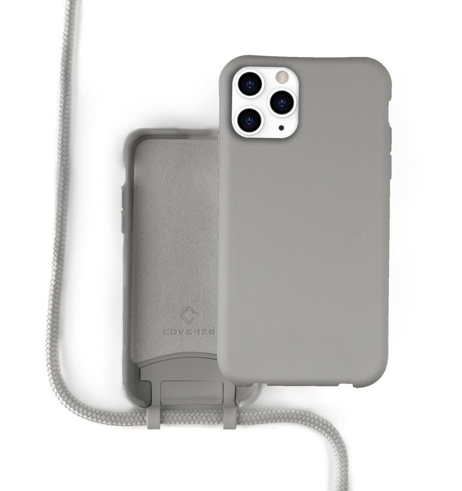 Coverzs Coverzs Coque silicone avec cordon iPhone 12 Pro Max (gris) Coverzs Coverzs Coque silicone avec cordon iPhone 12 Pro Max (gris)