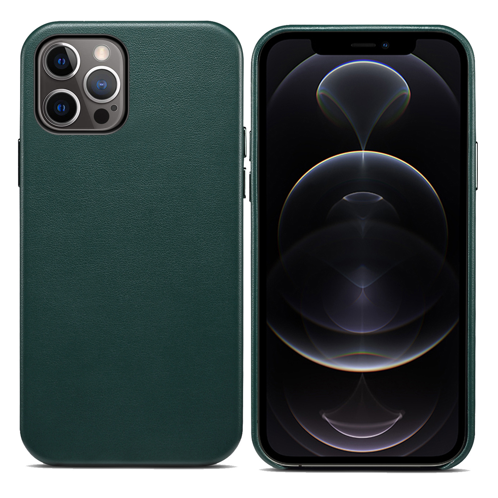 Étui Cuir Véritable iPhone 14 Pro Max, rangement carte - Marron - Français