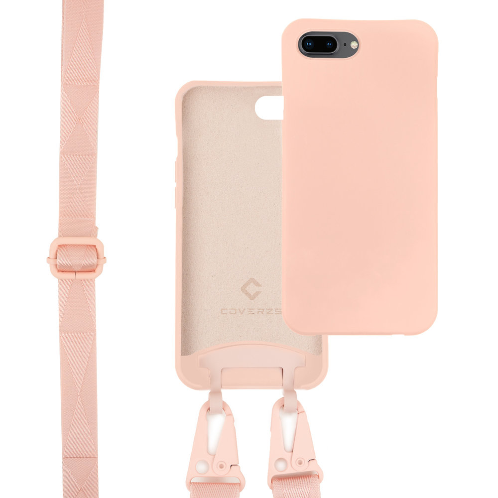 Coverzs Coverzs Coque silicone à bande épaisse iPhone 7/8 Plus (rose)
