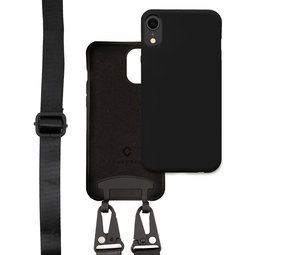 Coverzs Coque silicone à bande épaisse iPhone Xr (noir)