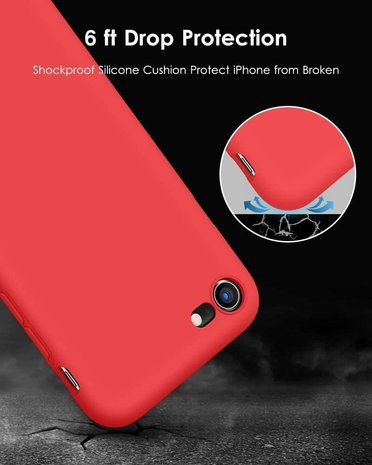 ShieldCase ShieldCase Coque silicone avec protection caméra iPhone SE 2020 (rouge)