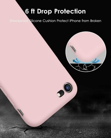 ShieldCase ShieldCase Coque silicone avec protection caméra iPhone SE 2020 (rose)