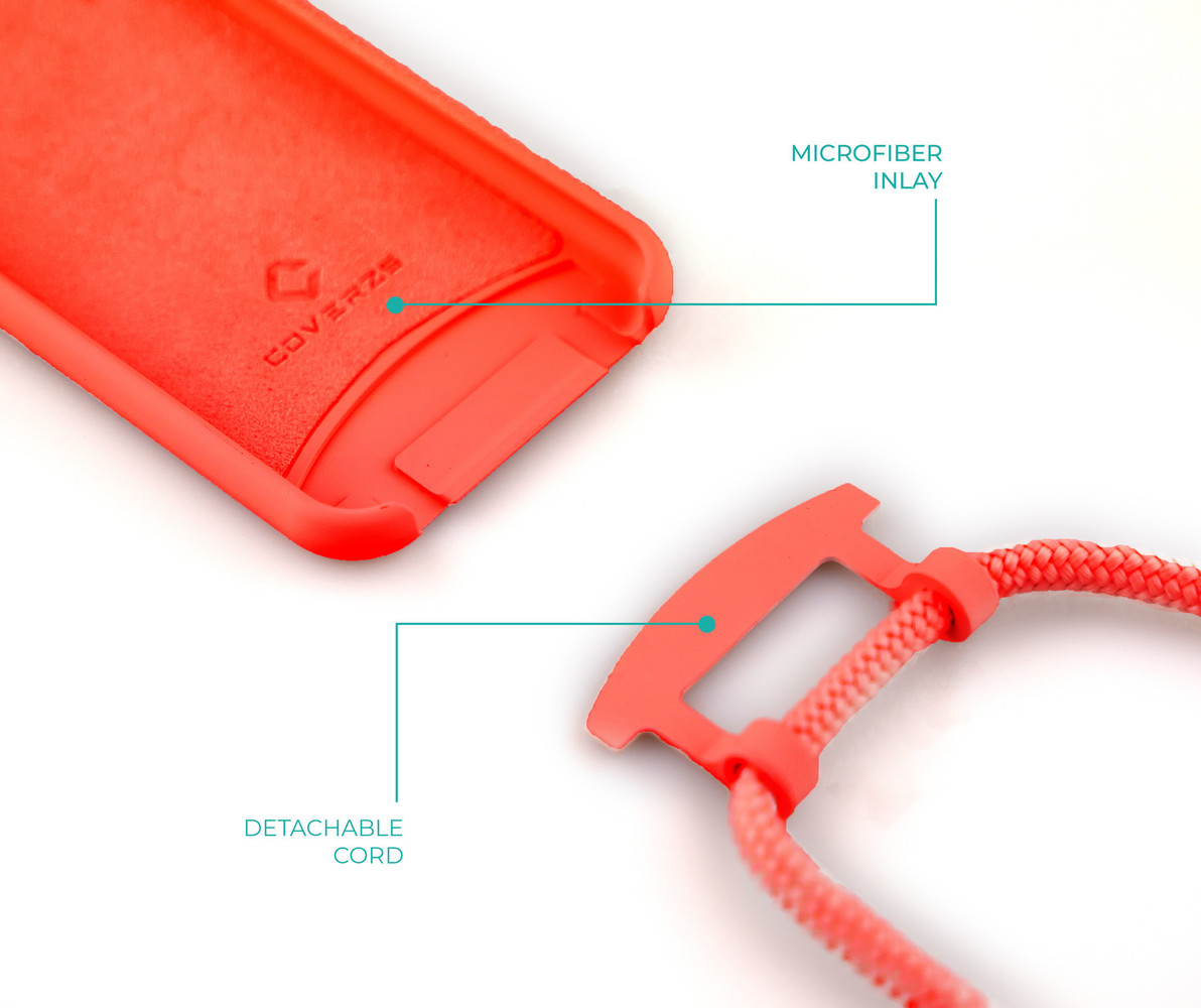 Coverzs Coverzs Coque silicone avec cordon iPhone 13 Pro (rouge) Coverzs Coverzs Coque silicone avec cordon iPhone 13 Pro (rouge)
