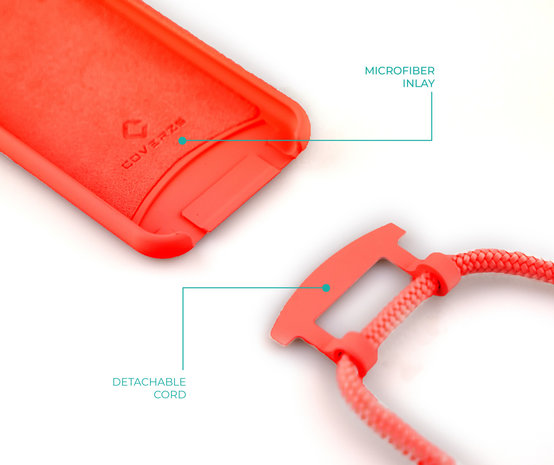 Coverzs Coverzs Coque silicone avec cordon iPhone 13 Pro (rouge) Coverzs Coverzs Coque silicone avec cordon iPhone 13 Pro (rouge)