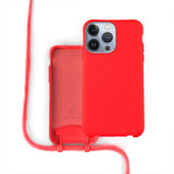 Coverzs Coque silicone avec cordon iPhone 13 Pro Max (rouge)