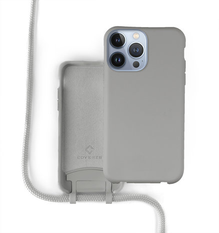 Coverzs Coverzs Coque silicone avec cordon iPhone 13 Pro Max (gris) Coverzs Coverzs Coque silicone avec cordon iPhone 13 Pro Max (gris)