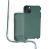 Coverzs Coque silicone avec cordon iPhone 13 Mini (vert foncé) Coverzs Coque silicone avec cordon iPhone 13 Mini (vert foncé)