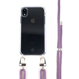 Coverzs Coque avec cordon iPhone Xr (transparent/violet)