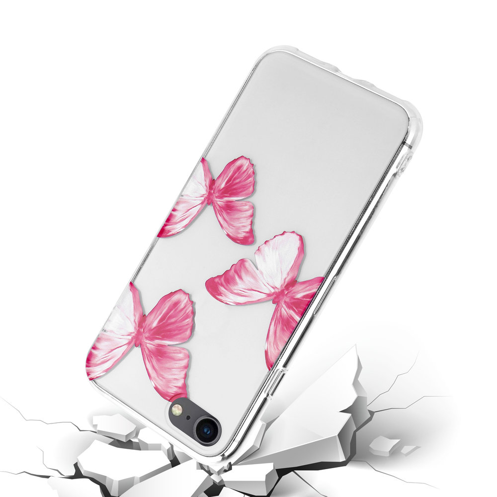 ShieldCase ShieldCase Coque iPhone SE 2022 Pink Butterflies ShieldCase ShieldCase Coque iPhone SE 2022 Pink Butterflies