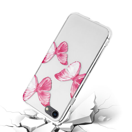 ShieldCase ShieldCase Coque iPhone SE 2022 Pink Butterflies ShieldCase ShieldCase Coque iPhone SE 2022 Pink Butterflies