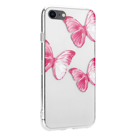 ShieldCase ShieldCase Coque iPhone SE 2022 Pink Butterflies ShieldCase ShieldCase Coque iPhone SE 2022 Pink Butterflies