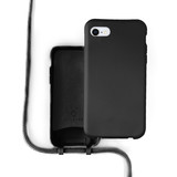 Coverzs Coque silicone avec cordon iPhone SE 2022 (noir)