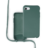 Coverzs Coque silicone avec cordon iPhone SE 2022 (vert foncé)